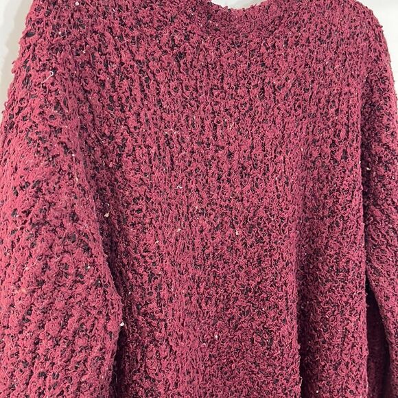 Kensie Speckled Open Front Cardigan Cranberry Plum Size Medium - Picture 3 of 9